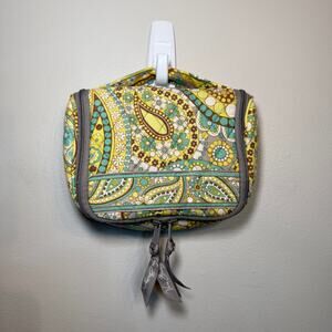 Vera Bradley Lemon Parfait Paisley Print Hanging Makeup Travel Bag